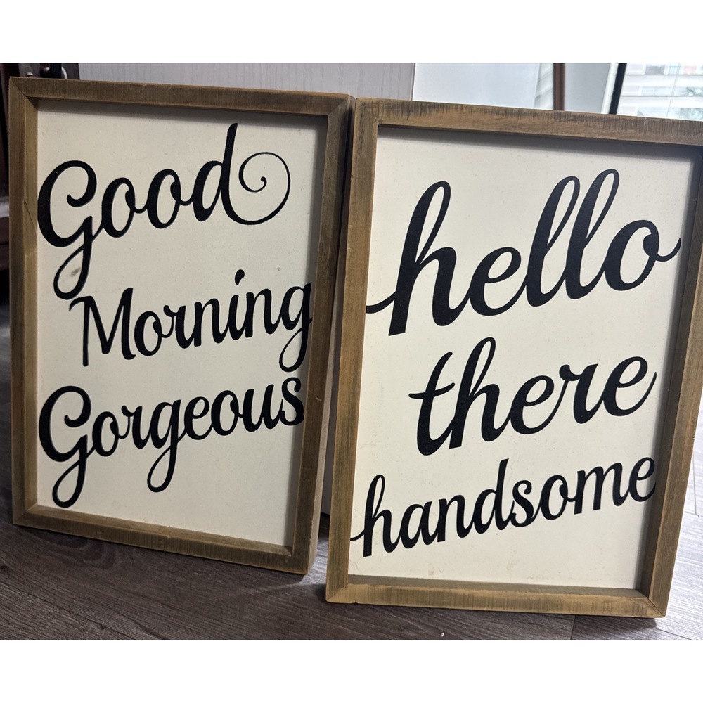 Hello There Handsome and Good Morning Gorgeous Matching Wall Art Decor